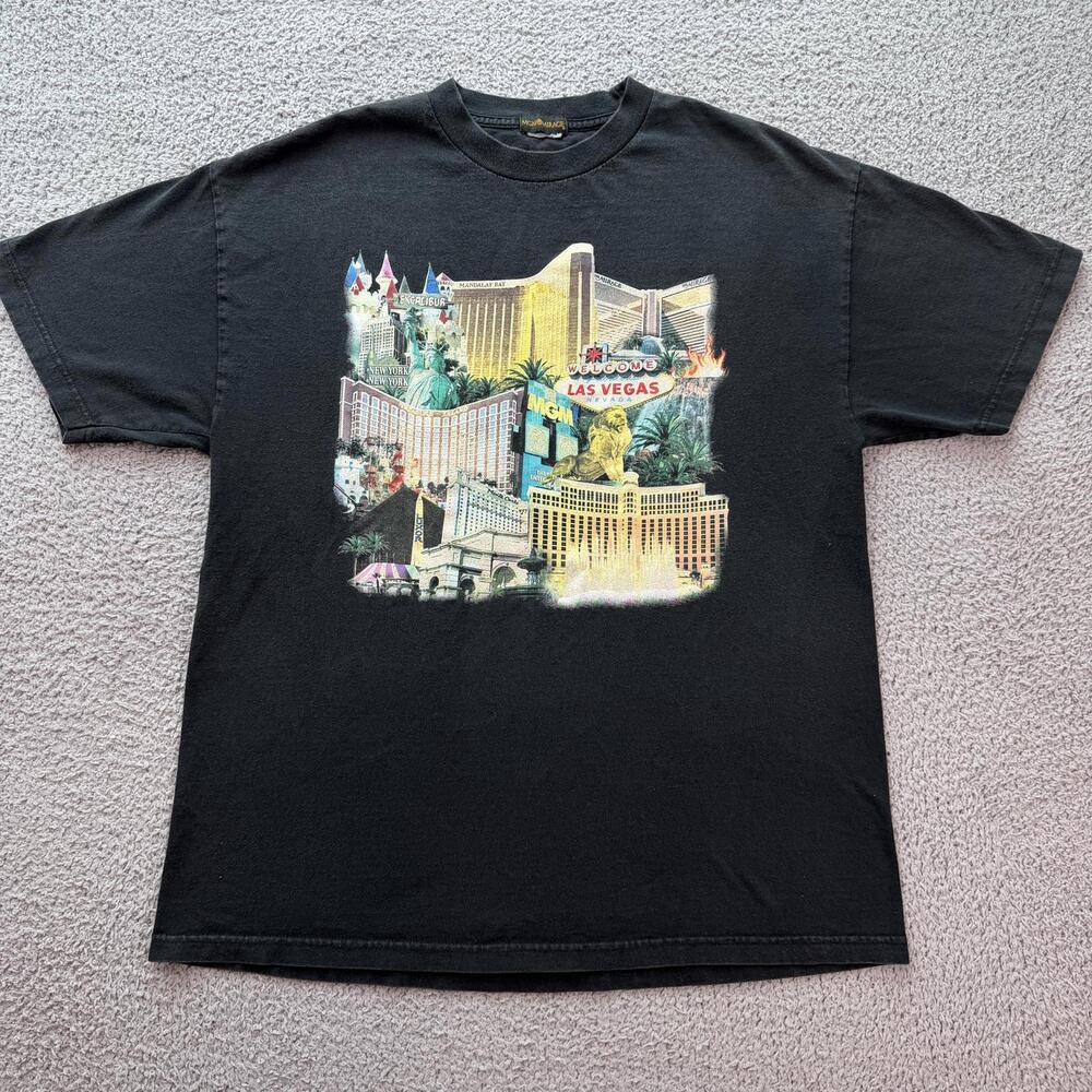 Vintage 90s MGM Mirage Las Vegas Casino T Shirt Black XL Bellagio Mandalay Hotel